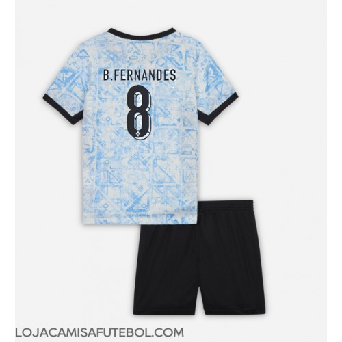 Camisa de Futebol Portugal Bruno Fernandes #8 Equipamento Secundário Infantil Europeu 2024 Manga Curta (+ Calças curtas)